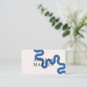 carte de visite professionnelle tactile bleu simpl (Debout devant)