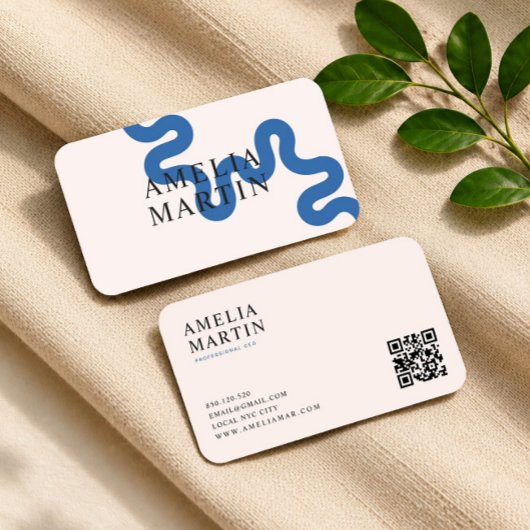 carte de visite professionnelle tactile bleu simpl