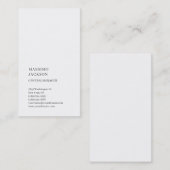 Carte de visite professionnelle tendance blanche v (Devant / Derrière)