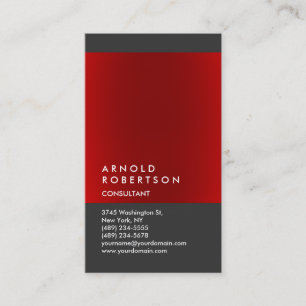 Carte de visite professionnelle tendance grise rou