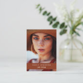 Carte De Visite Professionnelle Terracotta Business Photo QR Code (Debout devant)