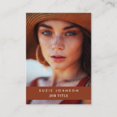 Carte De Visite Professionnelle Terracotta Business Photo QR Code (Devant)