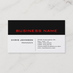 Carte de visite professionnelle unique Pearl Black
