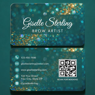 Carte de visite professionnelle vert et or pour ar