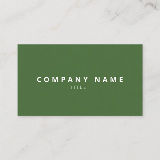 Carte de visite professionnelle vert forêt minimal (Devant)