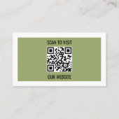 Carte de visite professionnelle Vert Sauge Moderne (Dos)