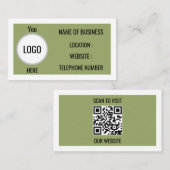 Carte de visite professionnelle Vert Sauge Moderne (Devant / Derrière)
