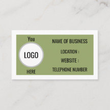 Carte de visite professionnelle Vert Sauge Moderne