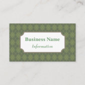 Carte de visite professionnelle verte à tartan d'A (Devant)