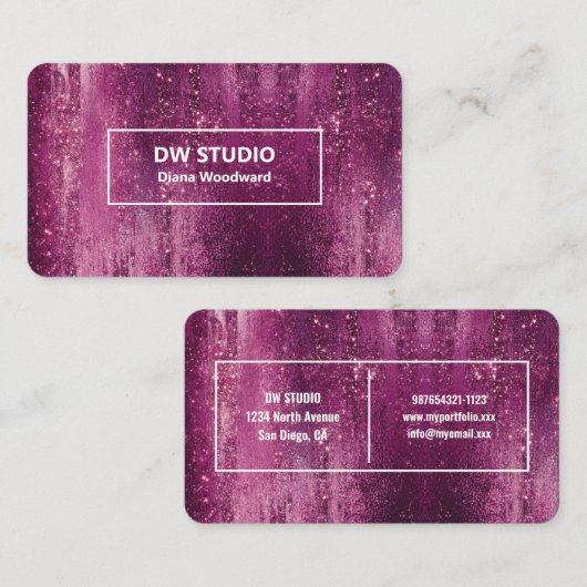Carte de visite professionnelle violet magenta mod (Devant / Derrière)