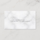 Carte De Visite professionnelles effet marbre blanc élégant (Dos)