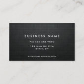 Carte De Visite professionnelles élégantes en noir uni (Dos)