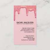 Carte De Visite Professionnels de beauté chic rose brillant (Dos)