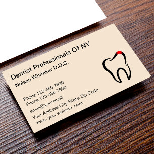 Carte De Visite Professionnels de la dentisterie Cabinet dentaire