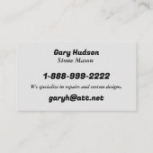 CARTE DE VISITE PROFESSIONNELS DE STONEWORK (Dos)