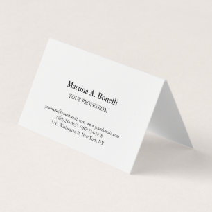 Carte De Visite Professlonal Unique Élégant Plain Simple Spécial