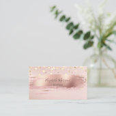 Carte De Visite Professsional Moderne, Confetti Or, Brush Stroke (Debout devant)