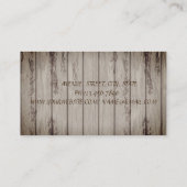 Carte De Visite Proffesional Elegant Bois Texture, Fleurs (Dos)