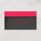 Carte De Visite Proffesione moderne mignon Chiffres rouges - Bow n (Dos)