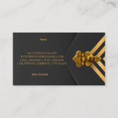 Carte De Visite Profil Business Gold Black Velvet Bande (Dos)