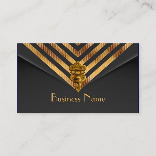 Carte De Visite Profil Business Gold Black Velvet Bande (Devant)