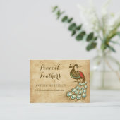 Carte De Visite Profil coloré de paon (Debout devant)