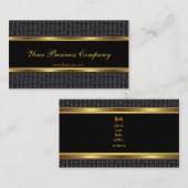 Carte De Visite Profil cuir look or noir élégant classe (Devant / Derrière)