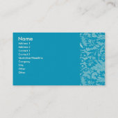 Carte De Visite Profil de dentelle turquoise (Dos)