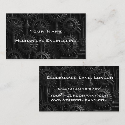 Carte De Visite profil de l'ingénieur (Devant / Derrière)