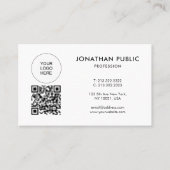 Carte De Visite Profil d'employé du code QR du logo de l'entrepris (Devant)