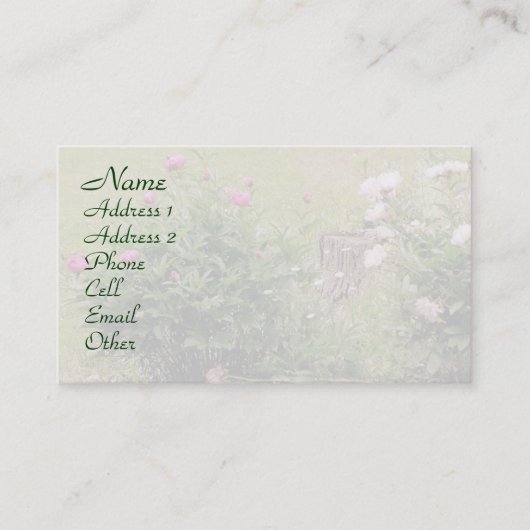 Carte De Visite Profil des Roses de jardin (Devant)