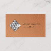 Carte De Visite Profil d'huile de cuivre QR Code (Devant)