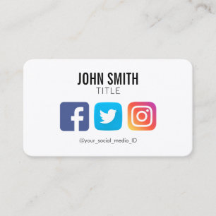 CARTE DE VISITE PROFIL D'INSTAGRAM DE TWITTER FACEBOOK SUR LES RÉS