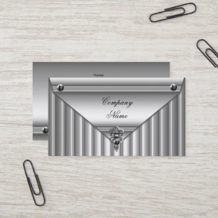 Carte De Visite Profil élégant argent blanc aspect métallisé