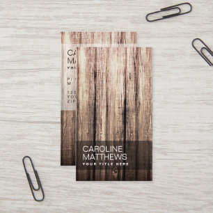 Carte De Visite Profil en bois patiné élégant de professionnel