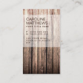 Carte De Visite Profil en bois patiné élégant de professionnel de (Dos)