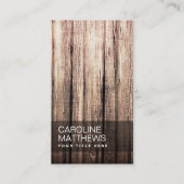 Carte De Visite Profil en bois patiné élégant de professionnel de (Devant)