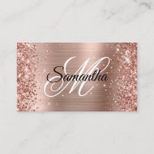 Carte De Visite Profil en ligne du monogramme Rose d'huile d'or (Devant)