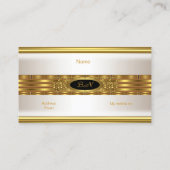 Carte De Visite Profil Entreprise Creme Or Monogramme Noir (Dos)