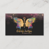 Carte De Visite Profil féminin de maquillage papillon (Devant)