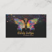 Carte De Visite Profil féminin de maquillage papillon (Devant)