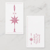 Carte De Visite Profil Flèche Rose Compass (Devant / Derrière)