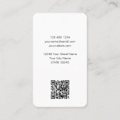 Carte De Visite Profil moderne Logo photo QR Code Ardoise Bleu (Dos)