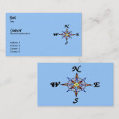 Carte De Visite Profil nautique/carte de visite de rose de (Devant / Derrière)