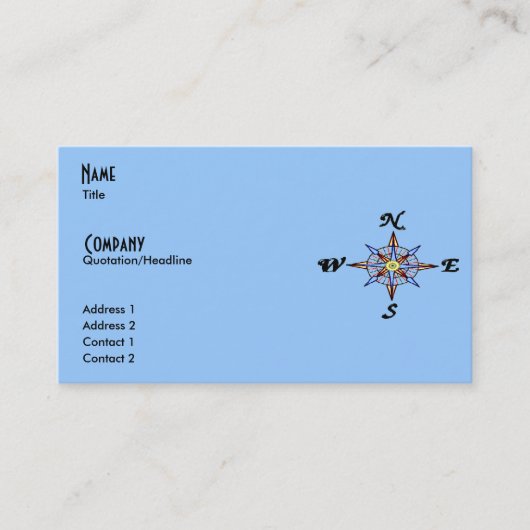 Carte De Visite Profil nautique/carte de visite de rose de (Devant)