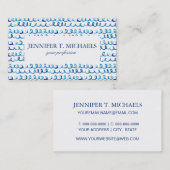 Carte De Visite Profil onduleux d'aquarelle bleue peinte à la main (Devant / Derrière)