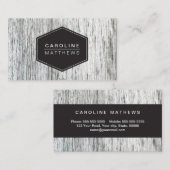 Carte De Visite Profil personnel moderne du grain de bois rustique (Devant / Derrière)