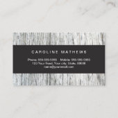 Carte De Visite Profil personnel moderne du grain de bois rustique (Dos)