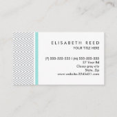 Carte De Visite Profil professionnel bleu d'aqua gris chic de (Dos)