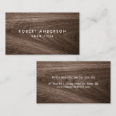 Carte De Visite Profil professionnel des grains de bois foncé (Devant / Derrière)